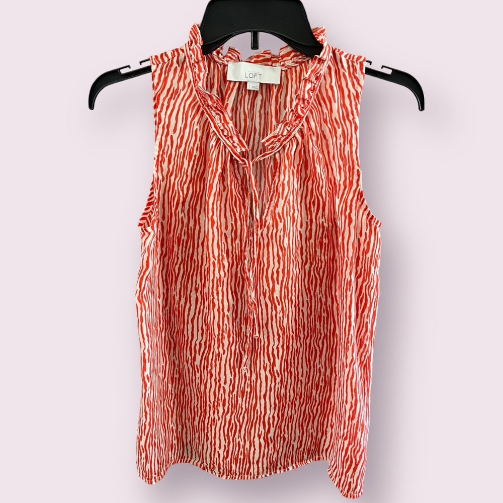 Ann Taylor Loft red animal print tank size small
